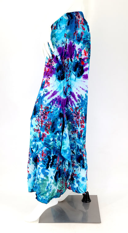 Colorful Rayon Palazzo Pants | Wide Leg Bohemian Trousers
