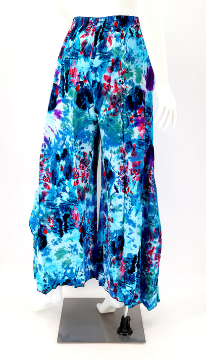Colorful Rayon Palazzo Pants | Wide Leg Bohemian Trousers