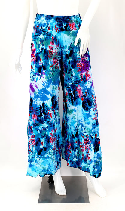 Colorful Rayon Palazzo Pants | Wide Leg Bohemian Trousers