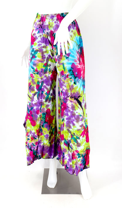 Colorful Rayon Palazzo Pants | Wide Leg Bohemian Trousers