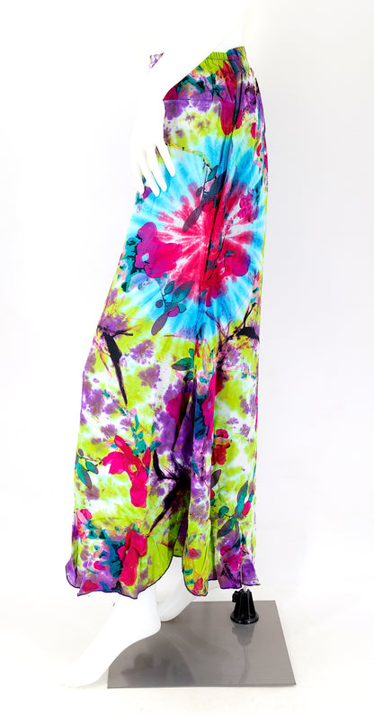Colorful Rayon Palazzo Pants | Wide Leg Bohemian Trousers