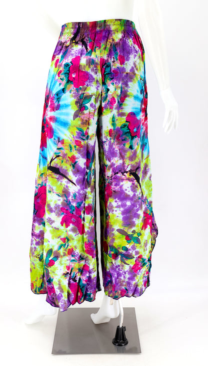 Colorful Rayon Palazzo Pants | Wide Leg Bohemian Trousers