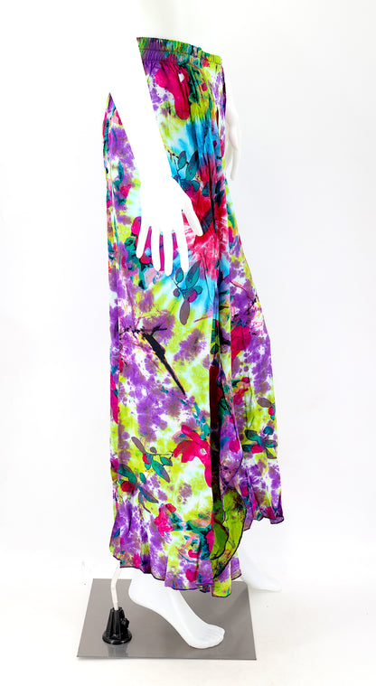Colorful Rayon Palazzo Pants | Wide Leg Bohemian Trousers