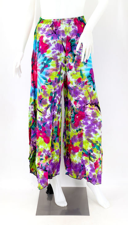 Colorful Rayon Palazzo Pants | Wide Leg Bohemian Trousers