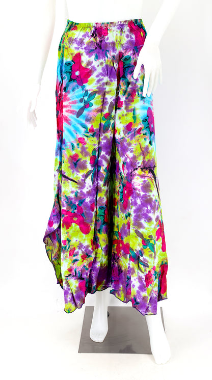 Colorful Rayon Palazzo Pants | Wide Leg Bohemian Trousers