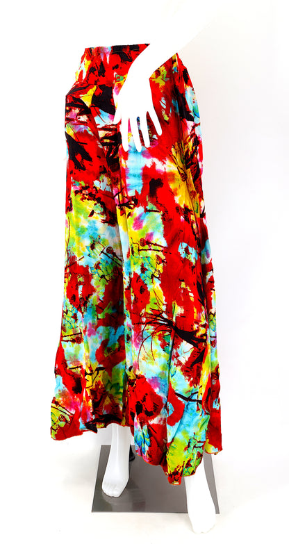 Colorful Rayon Palazzo Pants | Wide Leg Bohemian Trousers