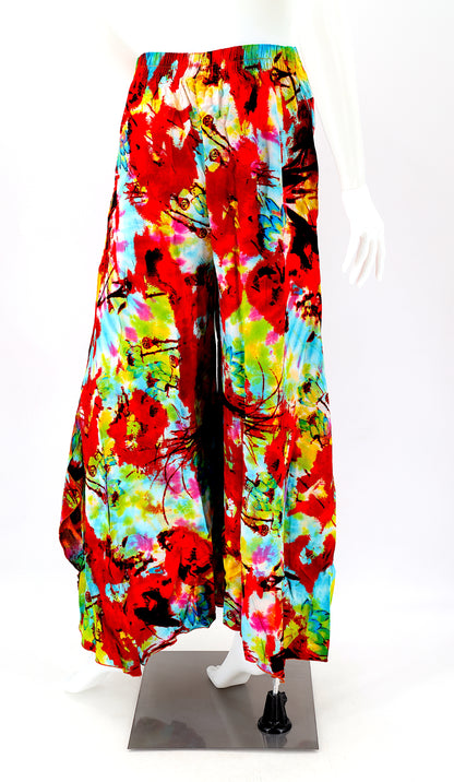 Colorful Rayon Palazzo Pants | Wide Leg Bohemian Trousers