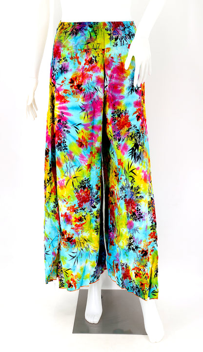 Colorful Rayon Palazzo Pants | Wide Leg Bohemian Trousers