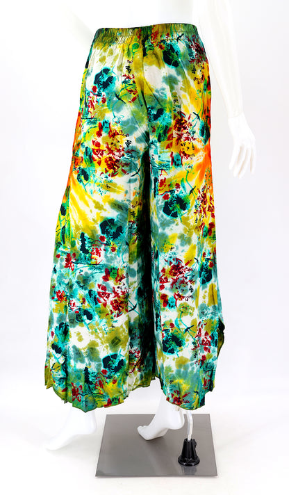 Colorful Rayon Palazzo Pants | Wide Leg Bohemian Trousers