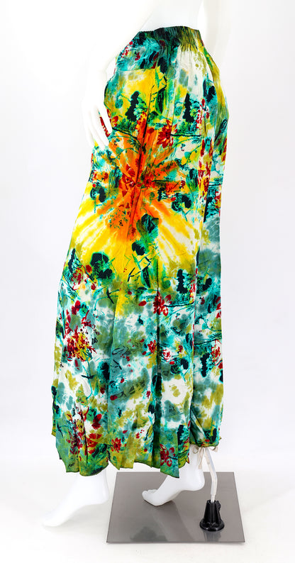 Colorful Rayon Palazzo Pants | Wide Leg Bohemian Trousers