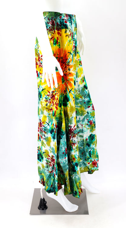 Colorful Rayon Palazzo Pants | Wide Leg Bohemian Trousers