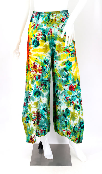 Colorful Rayon Palazzo Pants | Wide Leg Bohemian Trousers