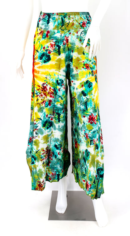 Colorful Rayon Palazzo Pants | Wide Leg Bohemian Trousers