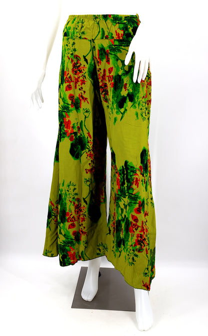 Colorful Rayon Palazzo Pants | Wide Leg Bohemian Trousers
