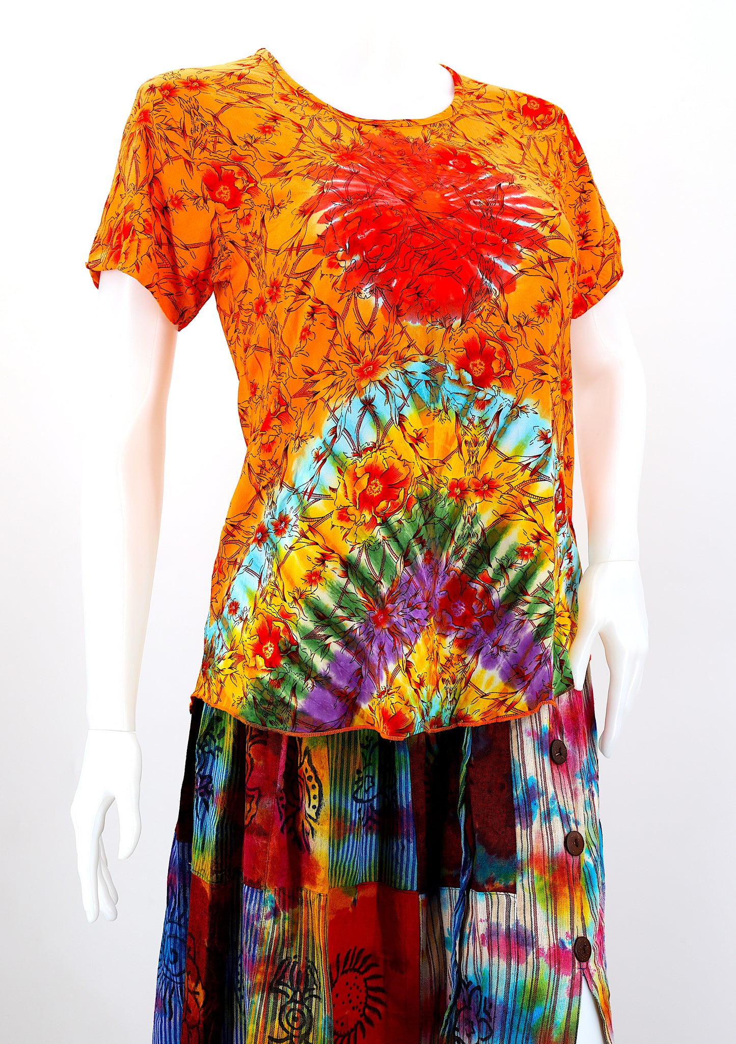 Cotton Hippie Handmade Colorful Ladies Bohemian T-shirt