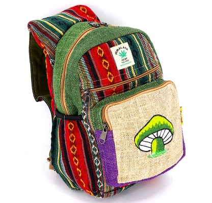 Mushroom Hemp Sling Backpack | Embroidered Shoulder Bag